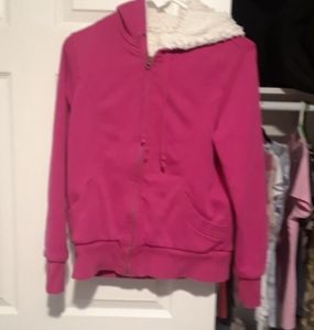 Pink zip front hoodie